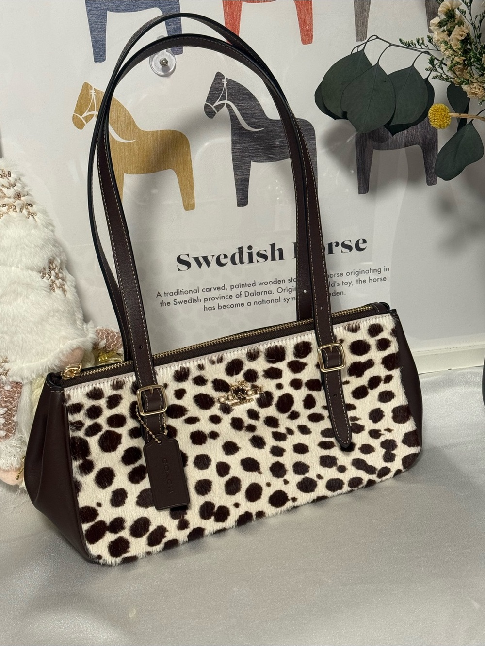 Coach Asher Haircalf Leopard Print Shoulder Bag NWT Just Released CES68 - Picture 5 of 10